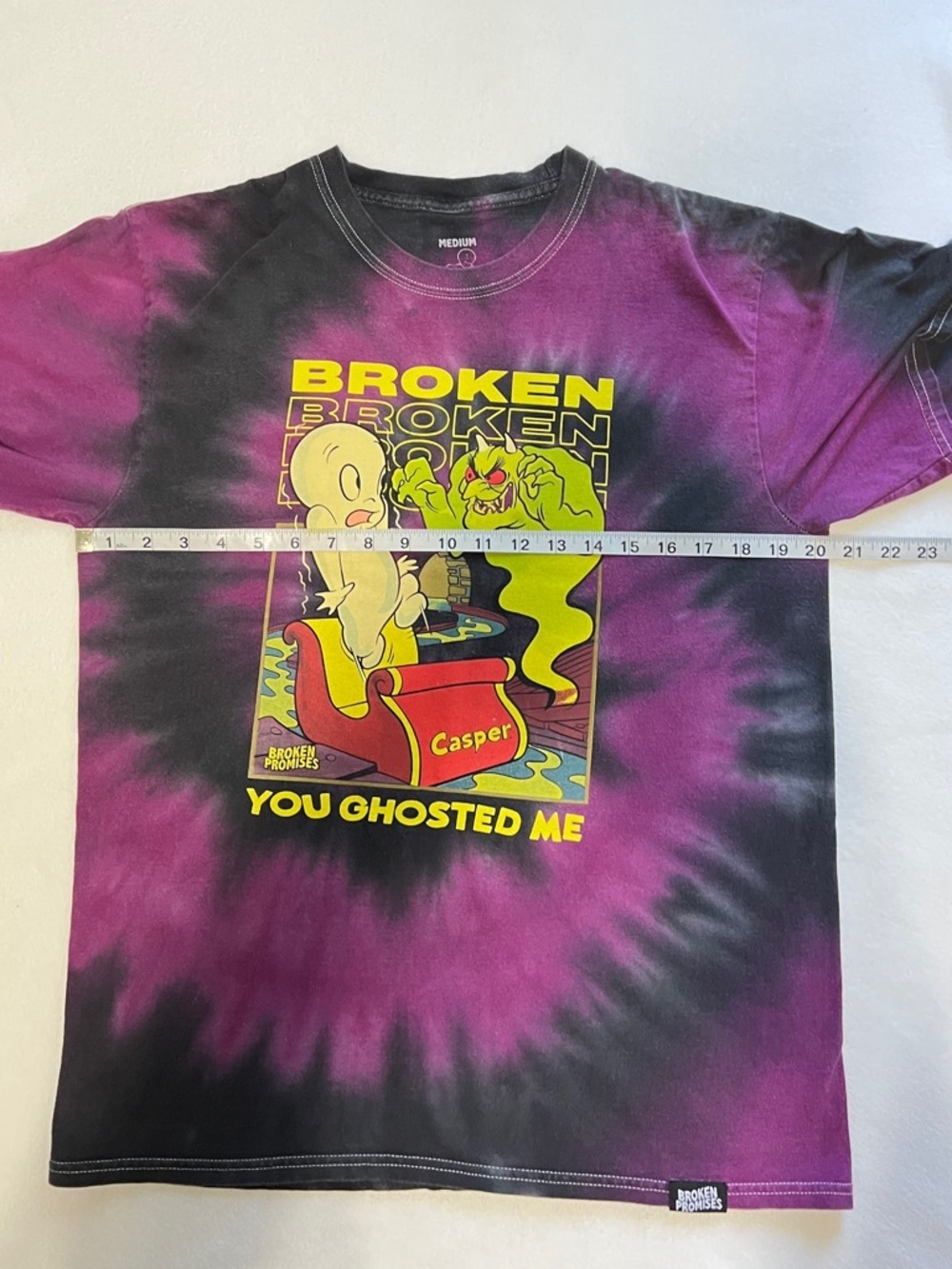 Broken Promises X Casper Graphic T-Shirt Size Medium Unisex Casual 90's Grunge - Picture 7 of 10